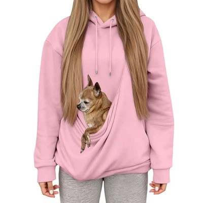 Sudadera con Capucha Sherpa con Bolsillo para Mascotas Bolsa Canguro Divertida Amante de los Animales Sudadera Adulto Foto 1 de 4