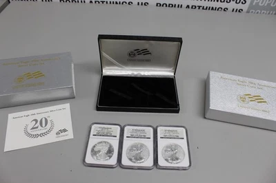 Juego de monedas de plata American Eagle 2006 20 aniversario - graduadas Foto 1 de 3