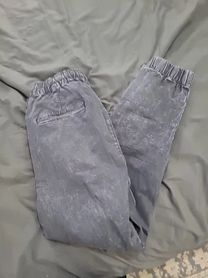 Pantalones de chándal modernos de diversión para hombre M gris utilitarios cordón elástico 5 bolsillos Foto 1 de 4