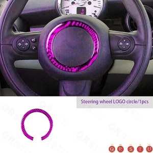 For BMW Mini Cooper R56 R57 07-10 Purple Carbon Fiber Steering Wheel Cover Trim - Picture 1 of 7