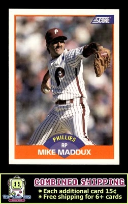 1989 Score #393 Mike Maddux Philadelphia Phillies - Image 1 of 2