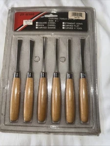Excel JY-6150 Six Piece Carving TOOL Set with WOOD Handles NEW IN PACKAGE - Picture 1 of 6