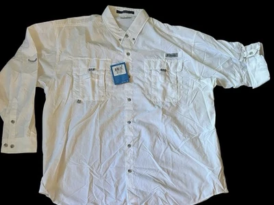 Columbia Men’s White Bahama II PFG Long Sleeve Shirt Size XXL - Image 1 of 4