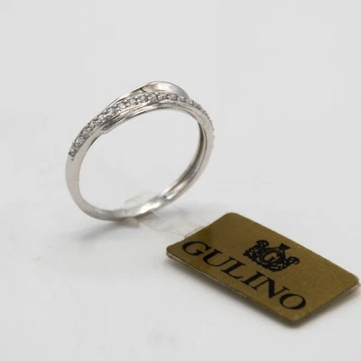 Anello donna in oro (Gold) bianco 18 kt e zirconi made in Italy E.32 - Immagine 1 di 4