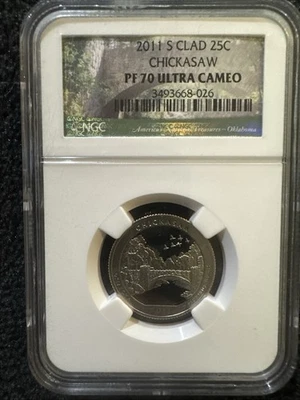 2011 Chickasaw Clad Quarter PF70 Ultra Cameo NGC Certified - Image 1 of 2
