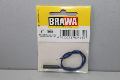 Brawa 3481 Mini - LED gelb mit Vorwiderstand 14-19V Spur H0 OVP - Bild 1 von 2