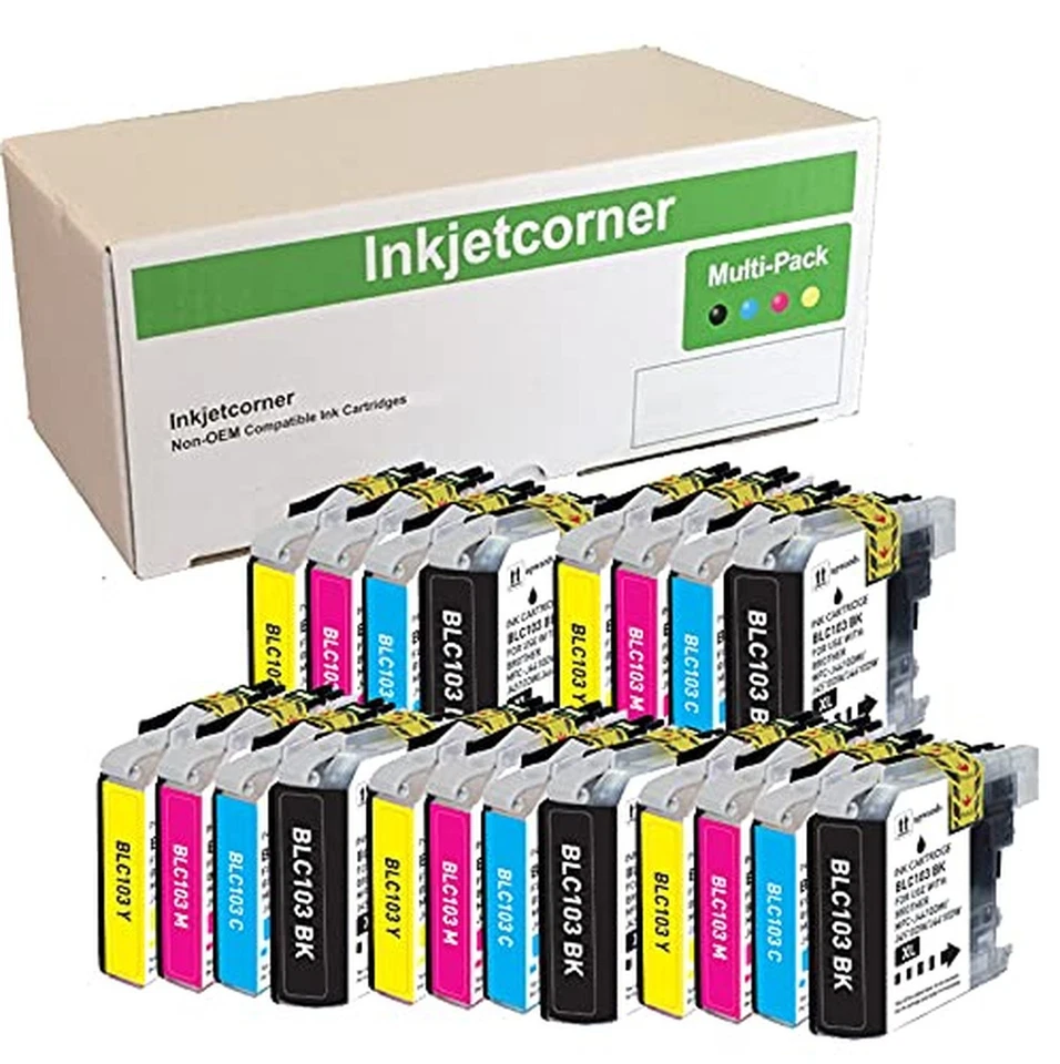 Inkjetcorner Compatible Ink Cartridges Replacement for LC103 LC103XL for use ... - Image 1 of 1
