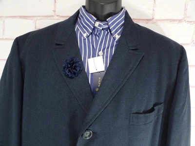 VTG 1950 Tailor Made USA  Top Coat Overcoat 44R Single Breasted Navy Blue - Image 1 of 4