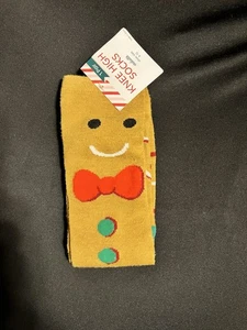 Lebkuchenmann Kniehohe Socken Erwachsene Schuhgröße 6-12 Neu mit Etikett - Bild 1 von 3