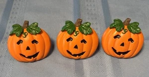 Halloween Jack O Lantern Pumpkin  Napkin Rings Holders Lot of 3 - Picture 1 of 9