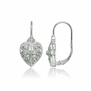 1.30 Ct Round Simulated Diamond Wedding Hoop Earrings Gift 925 Sterling Silver - Picture 1 of 2