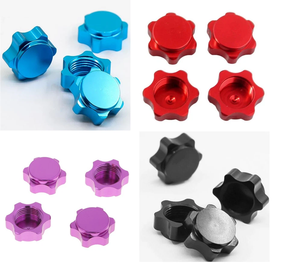 4x Aluminium 17mm Sechskantmutter Radnabenabdeckung Radmutter Für 1/8 RC Auto  - Bild 1 von 1