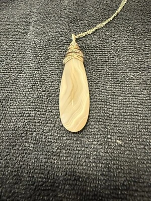 Brighton Two Tone NEPTUNE'S RINGS PYRAMID Gray Agate Necklace JL855B $98 #2 - Image 1 of 4