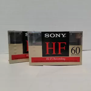 Sony High Fidelity HF 60 Min Audio Cassette 2 Pack Music Voice Sealed - Picture 1 of 4