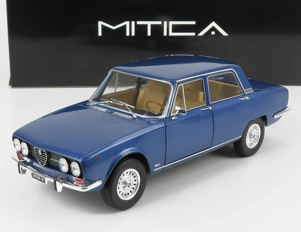MITICA Alfa Romeo 2000 Berlina 1971 Scala 1:18 Modellino Auto - Blu Pervinca Metallizzato (200006-D)
