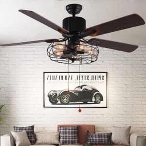 Bella Depot 52" Industrial Ceiling Fan with Remote and Light Kit, 3-Speed - Picture 1 of 4