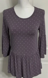 Matilda Jane M Purple Polka Dot Tunic Top Bell Sleeve Size XS - Picture 1 of 7