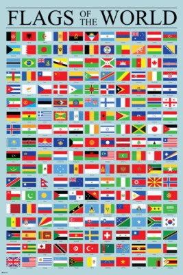 Flags of the World Classroom Reference Chart National Poster 12x18