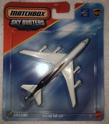 Matchbox Sky Busters Boeing 747-400 UPS WORLDWIDE SERVICES WHITE/BROWN/ORANGE - Image 1 of 3