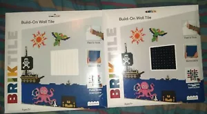 BRIKTILE 4pc KIDS BUILD ON WALL TILE ART Removable BLACK WHITE for BLOCKS NEW - Picture 1 of 2