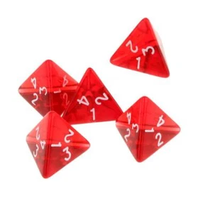 5 Pieces Creative D4 4 Sided Dice Role Playing for RPG Family Game Red - Picture 1 of 7