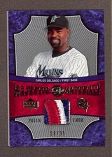 2005 Upper Deck Sweet Spot #MM-CD Carlos Delgado 3 Color Patch /35