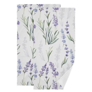Beautiful Lavender Hand Towels Watercolor Flowers Towel Set Of 2 Small Bath Towe - Picture 1 of 5
