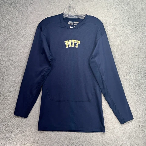 Nike Men's Shirt University of Pittsburgh Pro Combat Compression Size XL Blue Cover