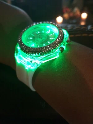 Luxury Silicone Luminous QUARTZ Unisex Fashionable WRISTWATCH. With 12 Different - Image 1 of 4