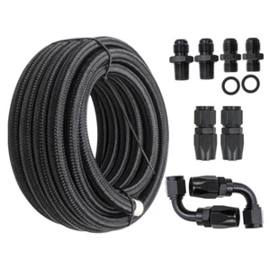 For 4L60E 4L65E Automatic Transmission Cooler Line Kit Black 6AN Steel Braided - Picture 1 of 6