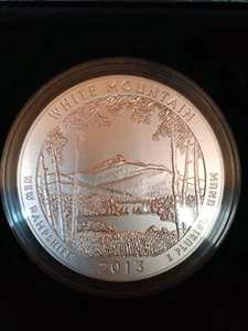 2013 P - White Mountain Nat. Forest - ATB - 5 oz Silver Coin - Mint Box & COA - Picture 1 of 5