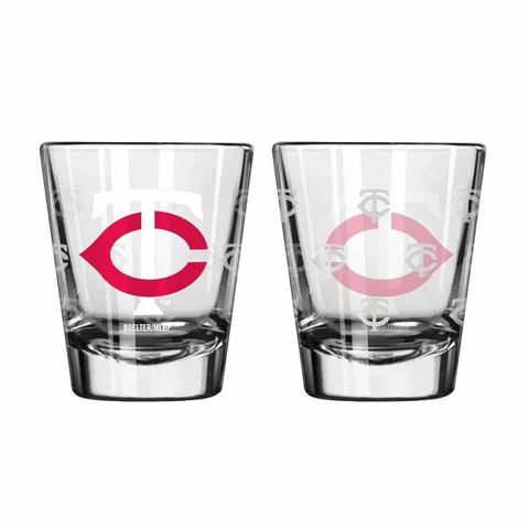 Minnesota Twins Shot Glass - 2 Pack Satin Etch [Free Shipping]**Free Shipping** Cover