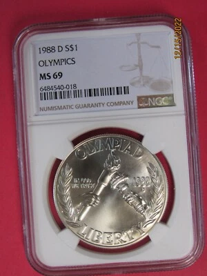 1988 "D" OLYMPICS  "NGC MS69" - Image 1 of 2
