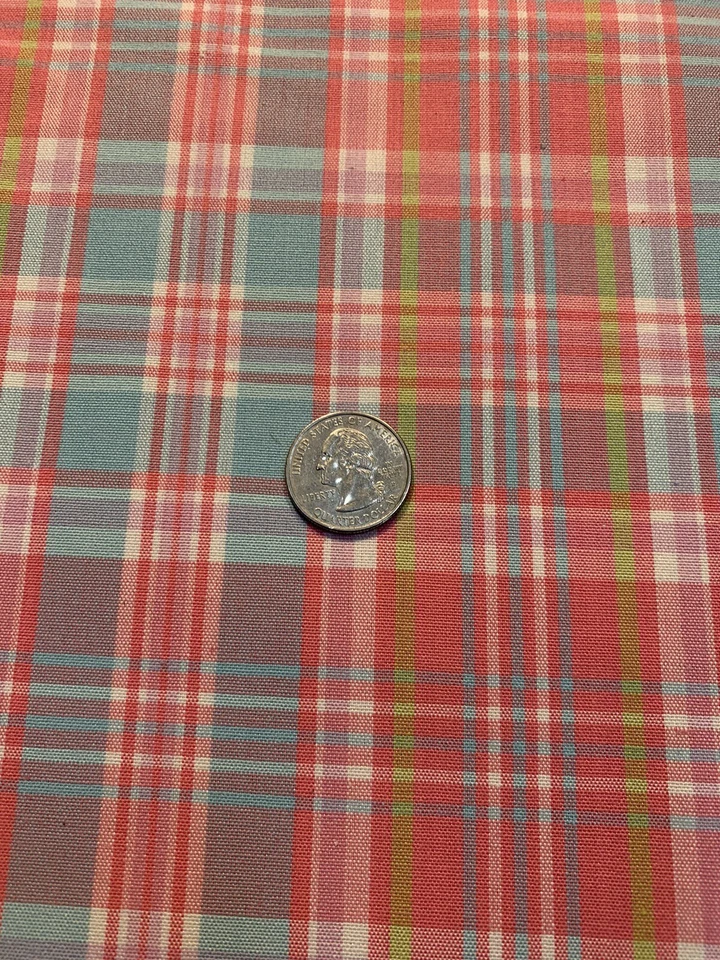 4 Yards  Vintage Beautiful Kravet Couture PINK Plaid  upholstery NOS - Image 1 of 1