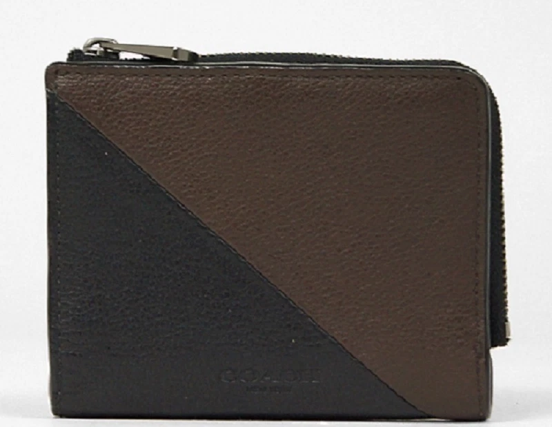 NWT COACH Thompson Snap ID Wallet in Colorblock Leather F74758  Black Smog - Image 1 of 1