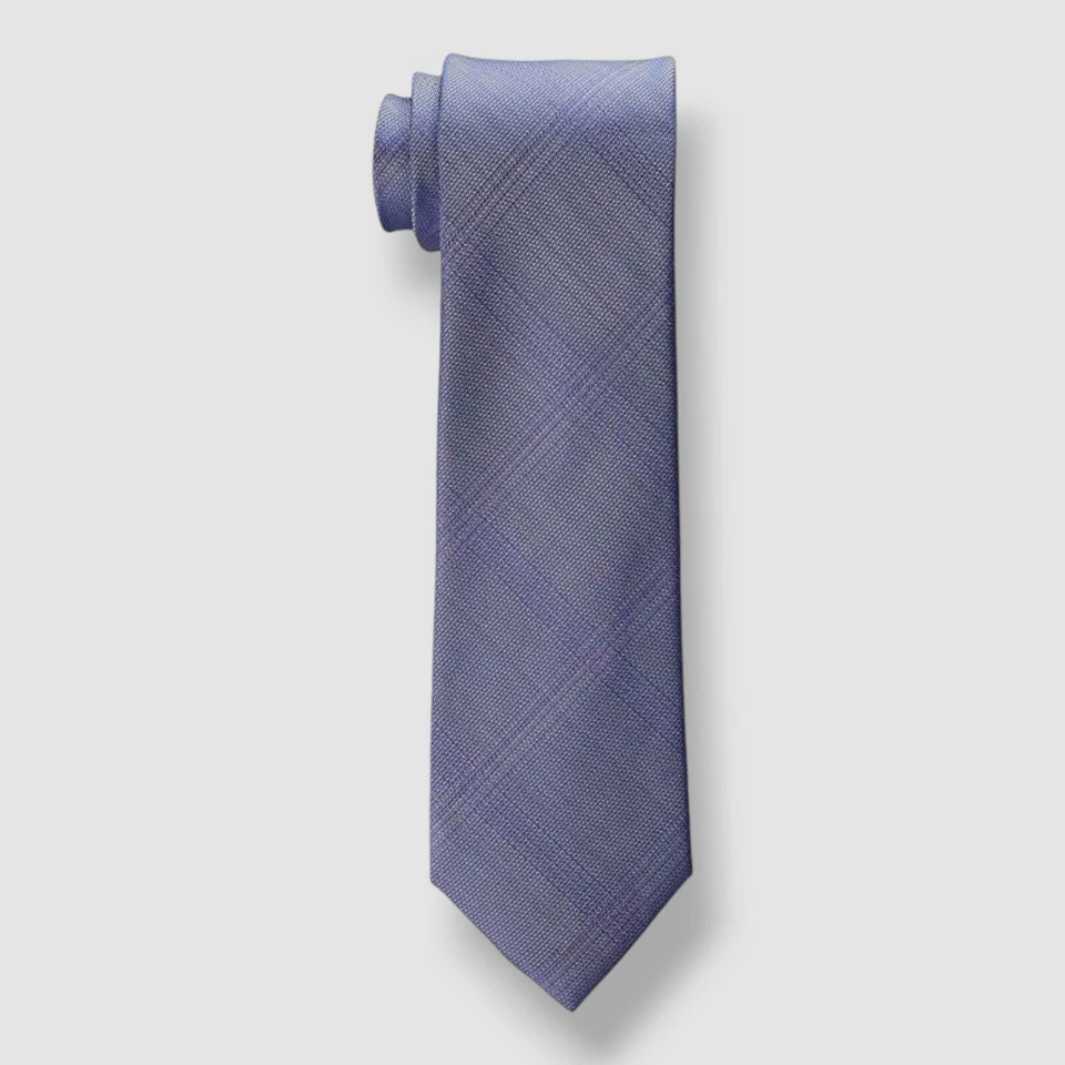 Kenneth Cole Reaction Men's Purple Fine Texture Grid Silk Tie 59 X 3 - Image 1 of 1