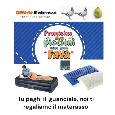 Guanciale Dream Manifattura Falomo + Materasso Gonfiabile singolo Intex OMAGGIO - Imagen 1 de 4