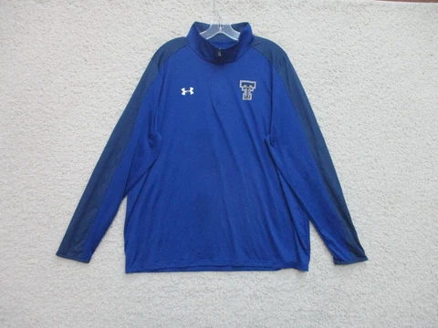 Under Armour Texas Rangers Sweater 2XL XXL Blue Quarter Zip Lightweight MLB Mens Cover