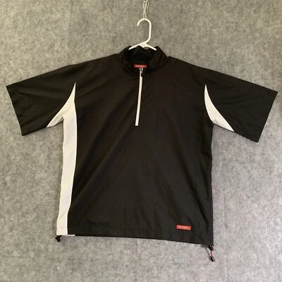 FootJoy Pullover Windbreaker Mens Medium Black Short Sleeve Golf - Image 1 of 4