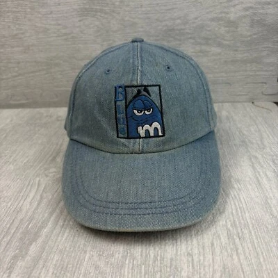 Vintage M&M's Hat Cap Strap Back Denim Blue Adult Blue M&M Mars Candy - Image 1 of 4