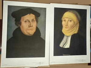 Martin Luther & Katherine von Bora Luther Cranach Wittenberg Portraits Prints - Picture 1 of 1