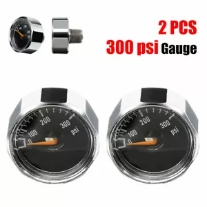 2 pz 300 PSI 1/8"" NPT Micro Misuratore Alta Pressione Aria HPA Supporto Serbatoio Paintball - Foto 1 di 5