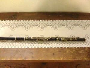 Antique German-Made Nachmeyer Black And Silver 10 Key Flute - Picture 1 of 6