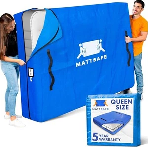 Nordic Elk Mattress Bags for Moving, Queen Size, Heavy Duty, 8 Handles, Zipper - Picture 1 of 30