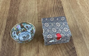 Canton Porzellan Chinesische Tasse Schale Original Box klein 1,75" Vintage Made in China - Bild 1 von 10