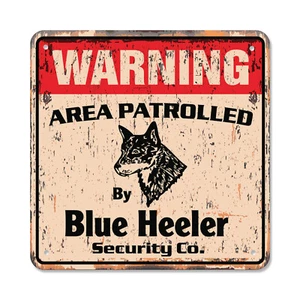 HEELER Vintage Cartel de Plástico de Seguridad Área Patrullada por perro ganado ganado - Imagen 1 de 5