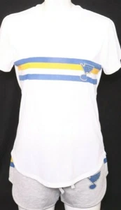 Saint St. Louis Blues NHL Crew Neck 2 Pc Shirt Shorts Pajamas White Woman's M - Picture 1 of 9