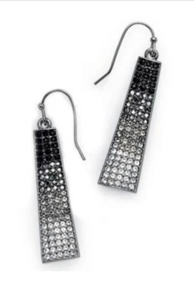 Lia Sophia "Paris Lights" Hematite, Silver & Cut Crystal Accents Drop Earrings - Image 1 of 4