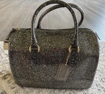 Furla Silver Glitter Candy Satchel Bag - Image 1 of 4