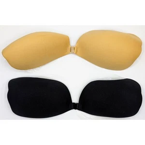 Sticky Adhesive Silicone Bra Backless Strapless Push Up 2 Pairs - Size D - Picture 1 of 3